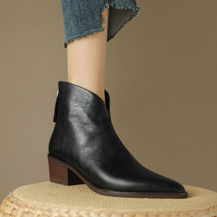 Chloe | Luxury low-heeled ankle boots