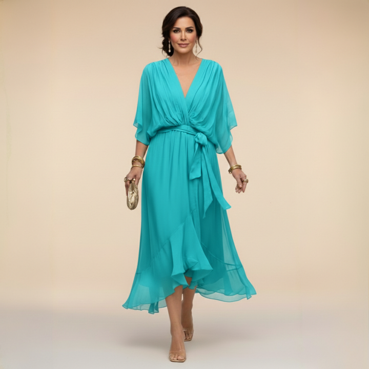 Monica | V-Neck Chiffon Dress