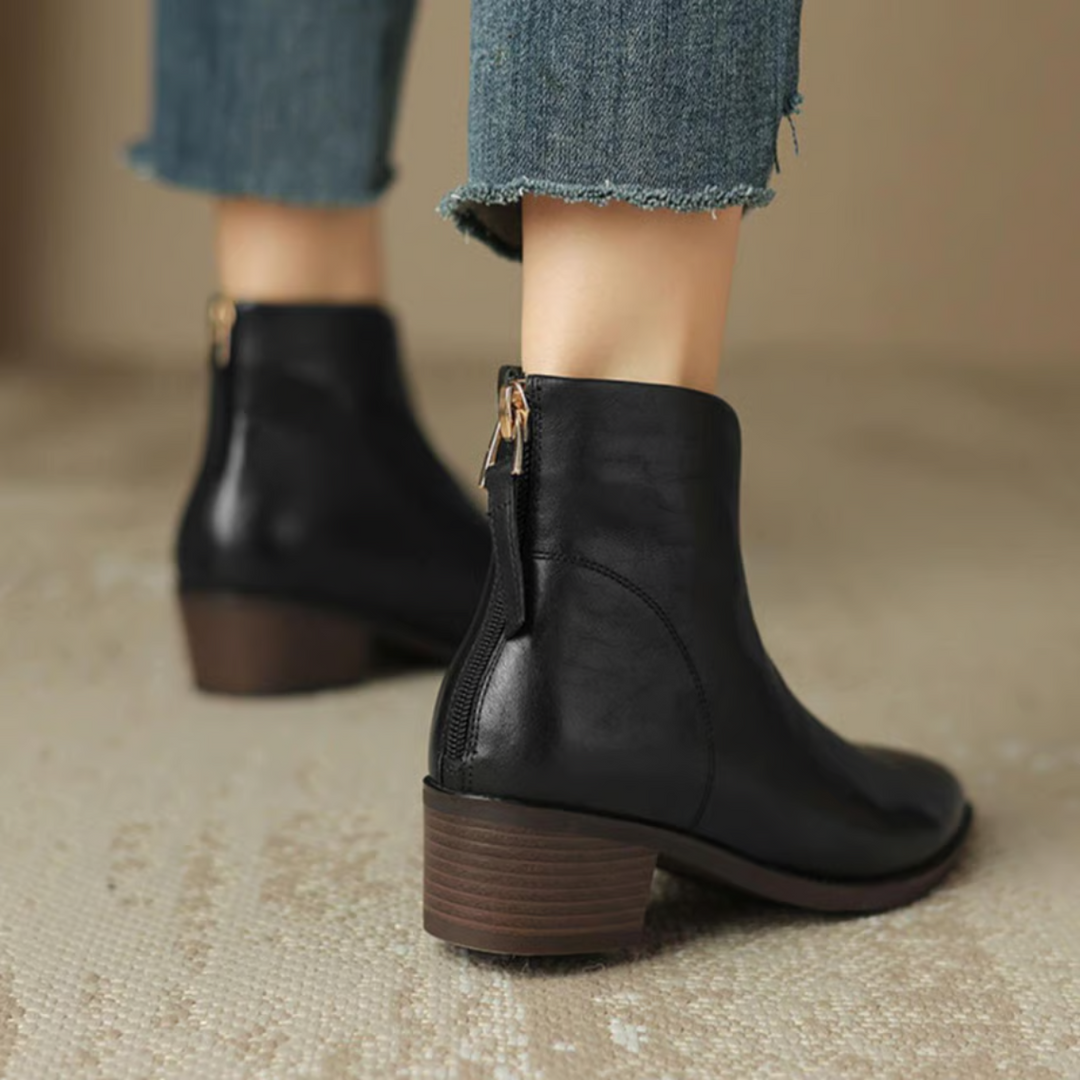 Anita | Luxury ankle boots with low heel