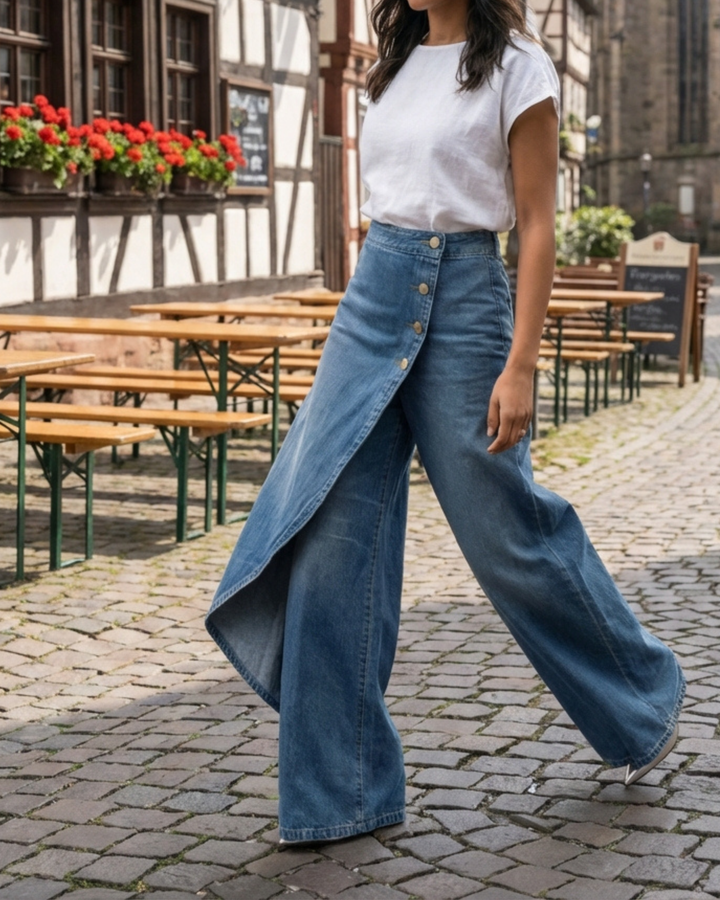 Abby | Slim Fit Denim Wrap Jeans