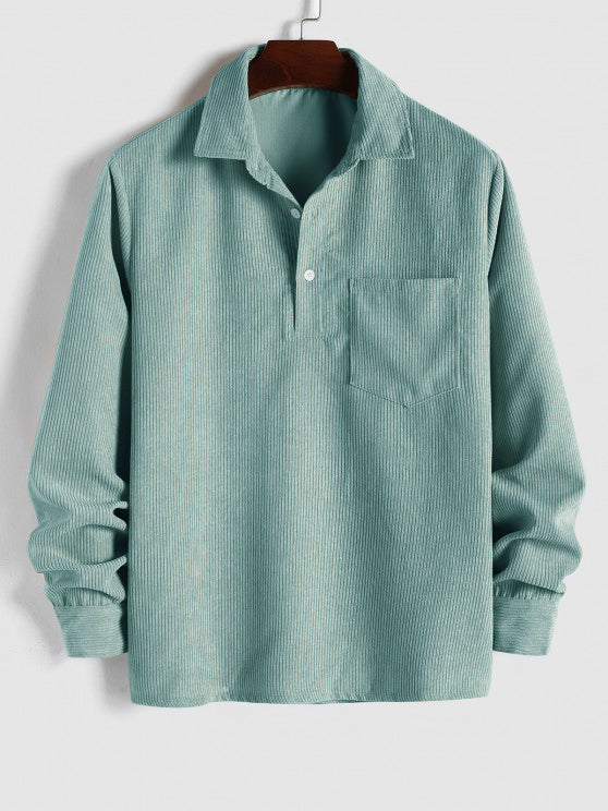 Carter | Half Buttoned Corduroy Shirt