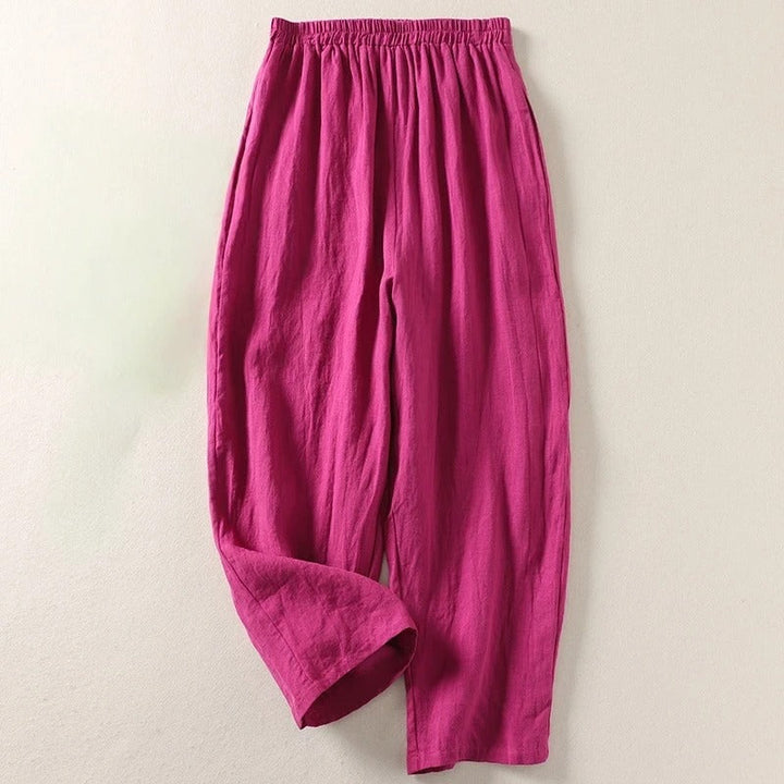 Amalia | Cotton & Linen Relaxed Trousers