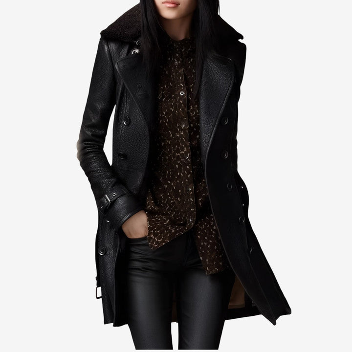 Everly | Leather Trench Coat