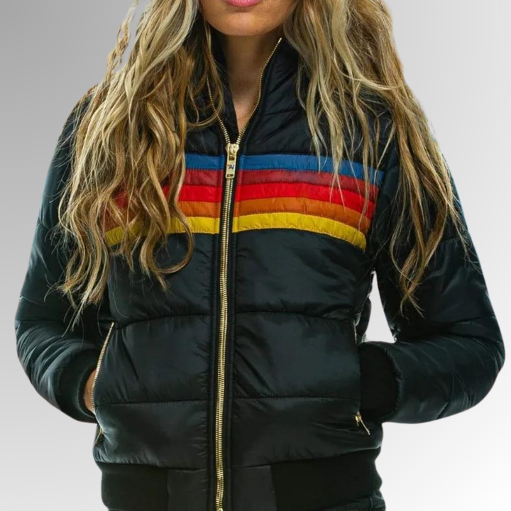 Ivy  | Zip-Up Jacket with Rainbow Stripes