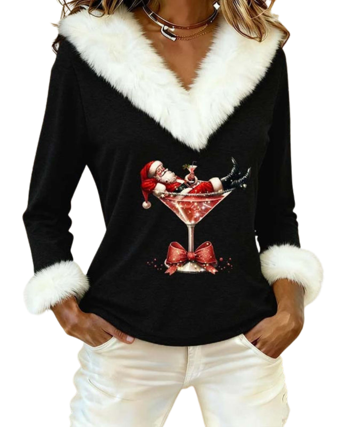 Fiorenza | Velvet Christmas Top