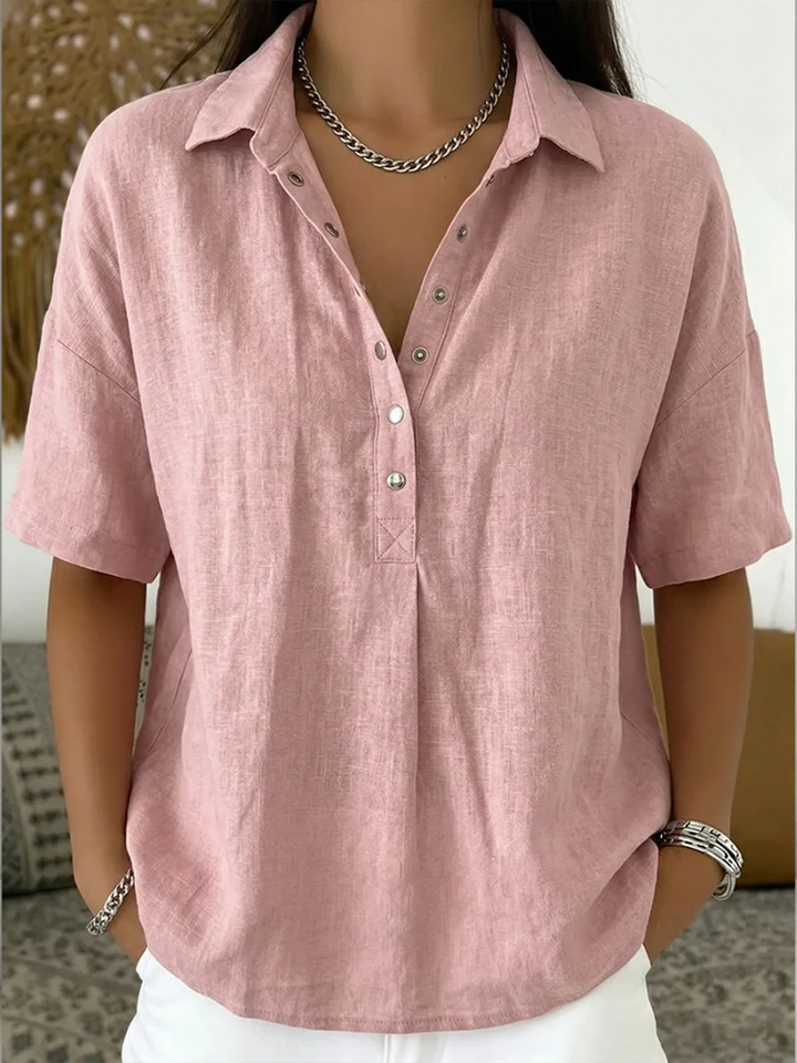 Reyna | Comfortable Collared and Buttoned Blouse