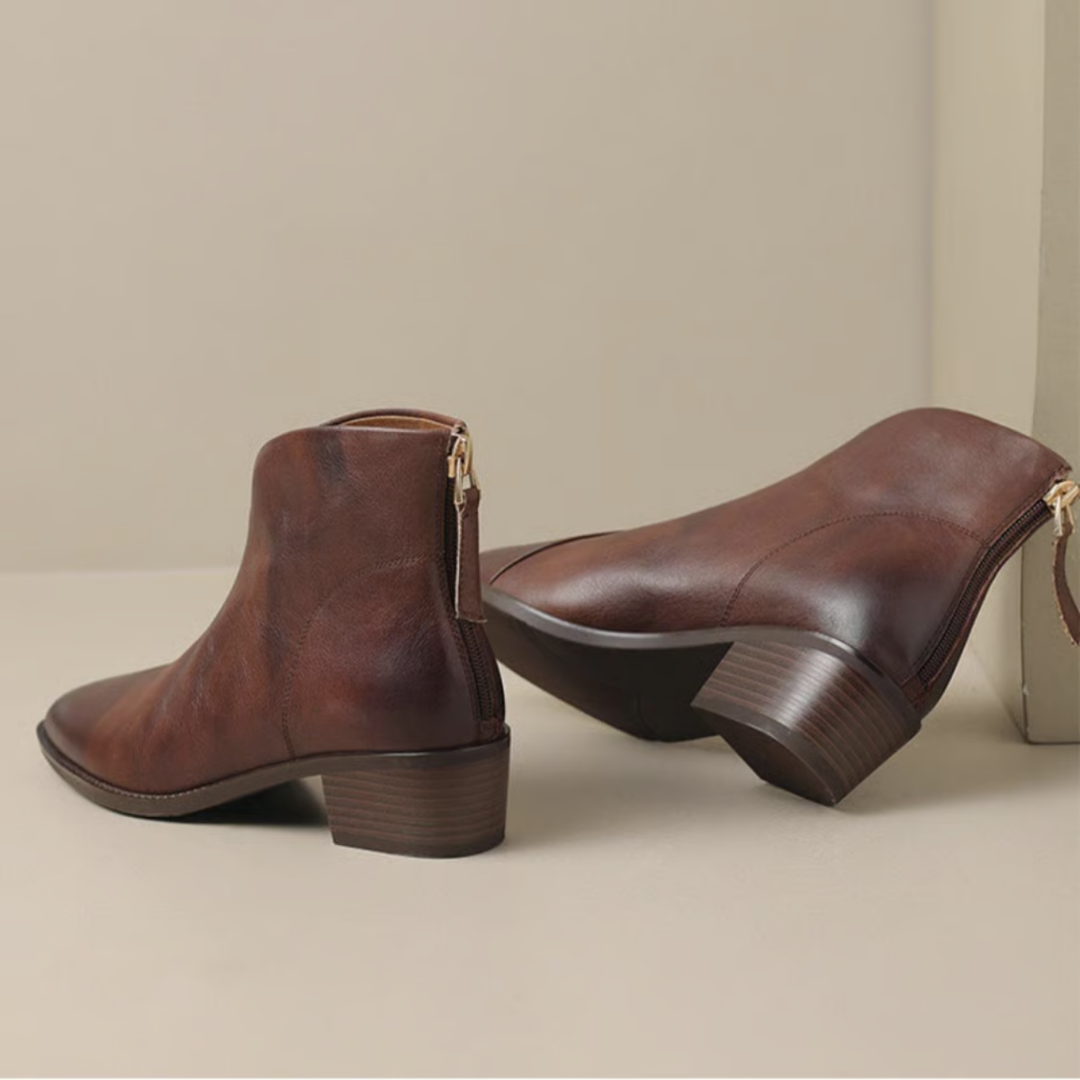 Anita | Luxury ankle boots with low heel