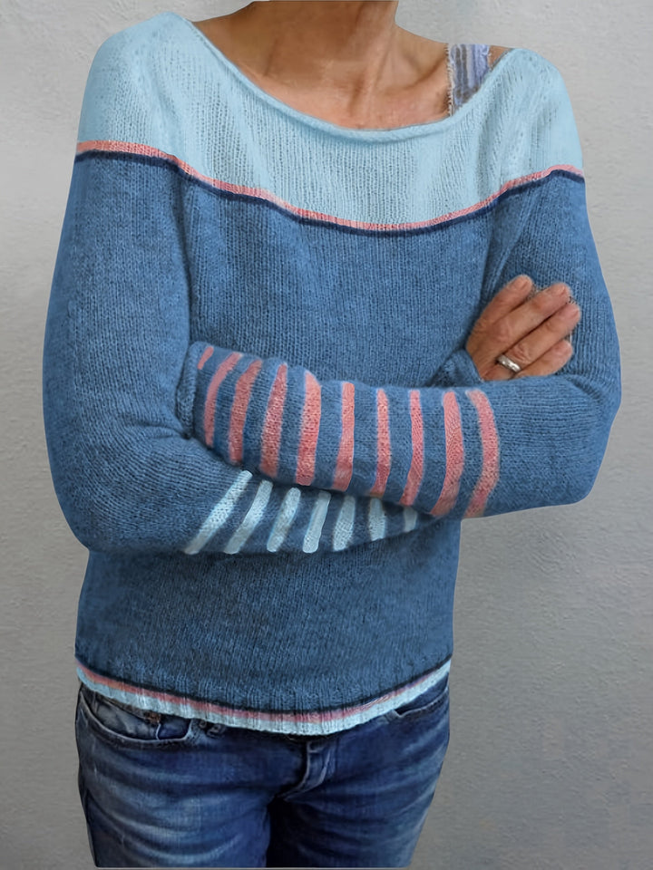 Julie | Striped Wide Neck Sweater