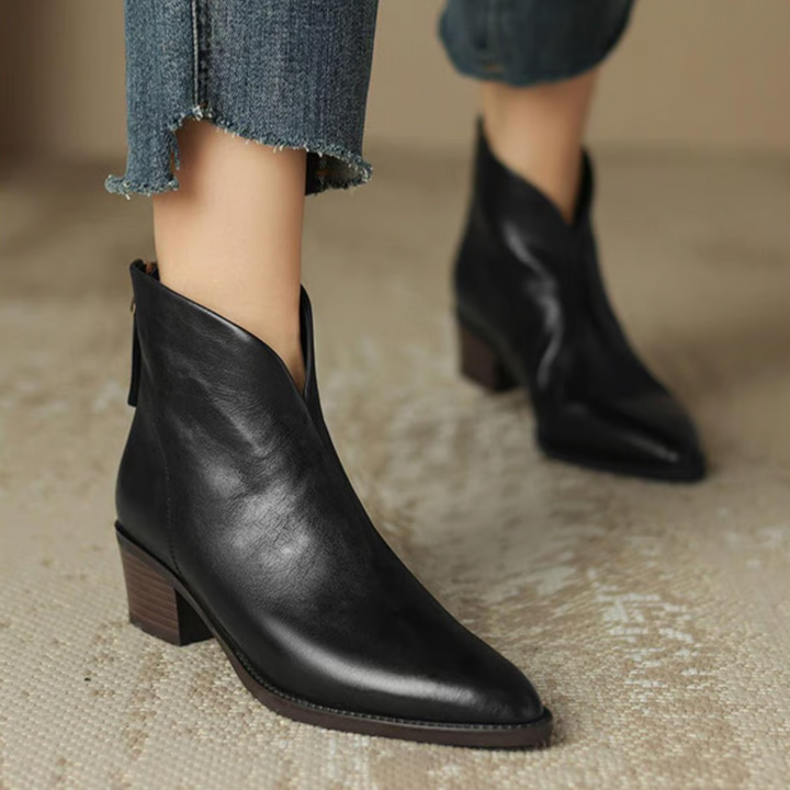 Chloe | Luxury low-heeled ankle boots