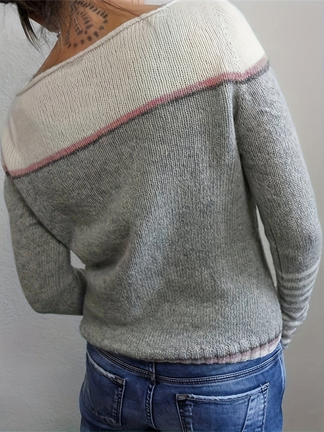 Julie | Striped Wide Neck Sweater