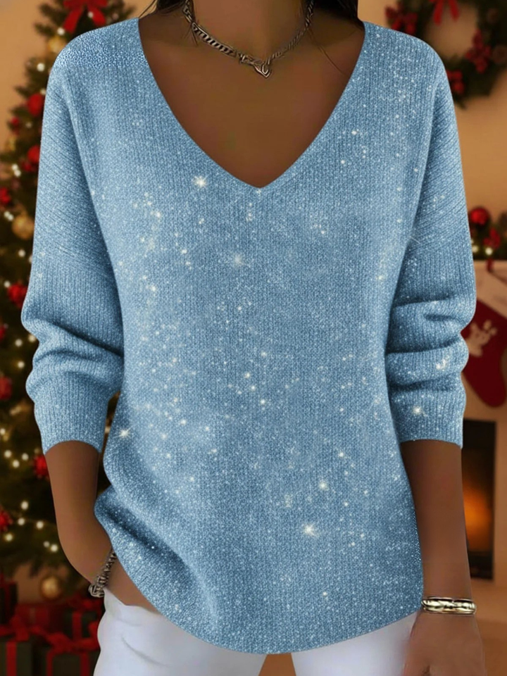 Ella | Festive Women's V-Neck Sweater