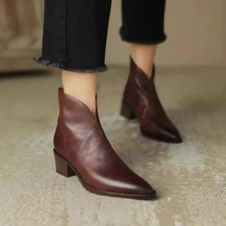 Chloe | Luxury low-heeled ankle boots
