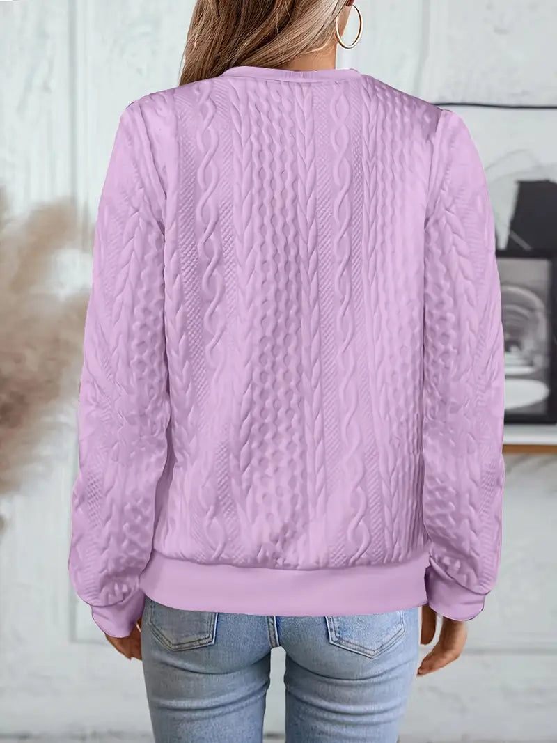 Ava | Textured Zip-Up Bomber Jacket