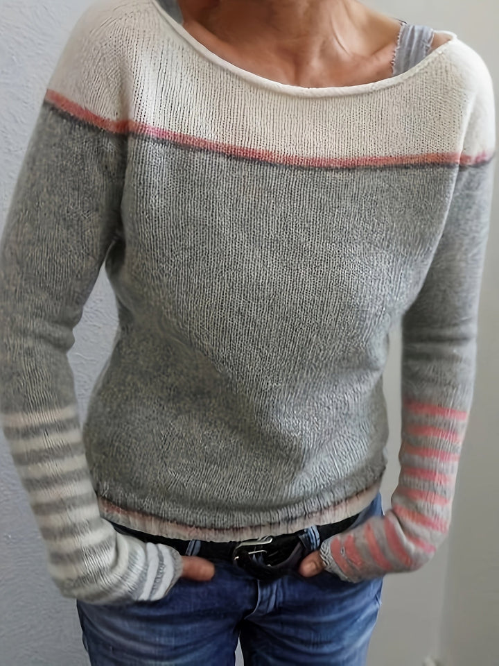 Julie | Striped Wide Neck Sweater