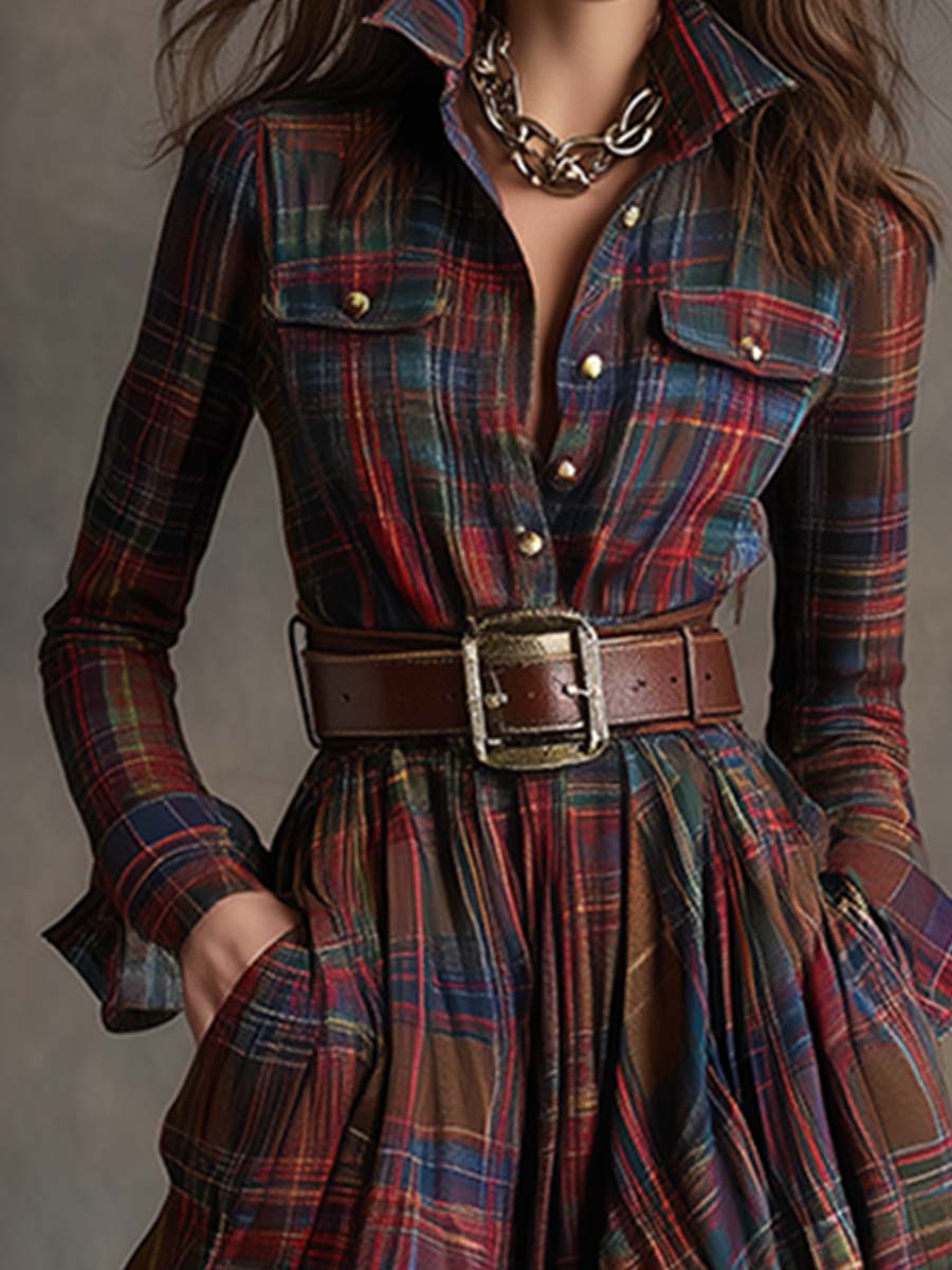 Juliet | Maxi Checked Shirt Dress