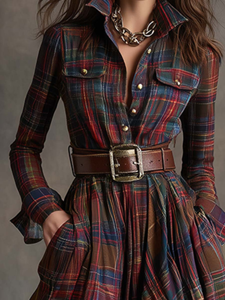 Juliet | Maxi Checked Shirt Dress