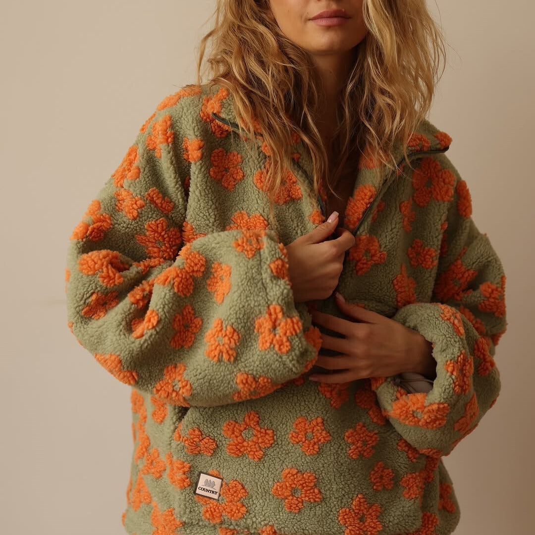 Daisy | Sherpa Floral Sweater