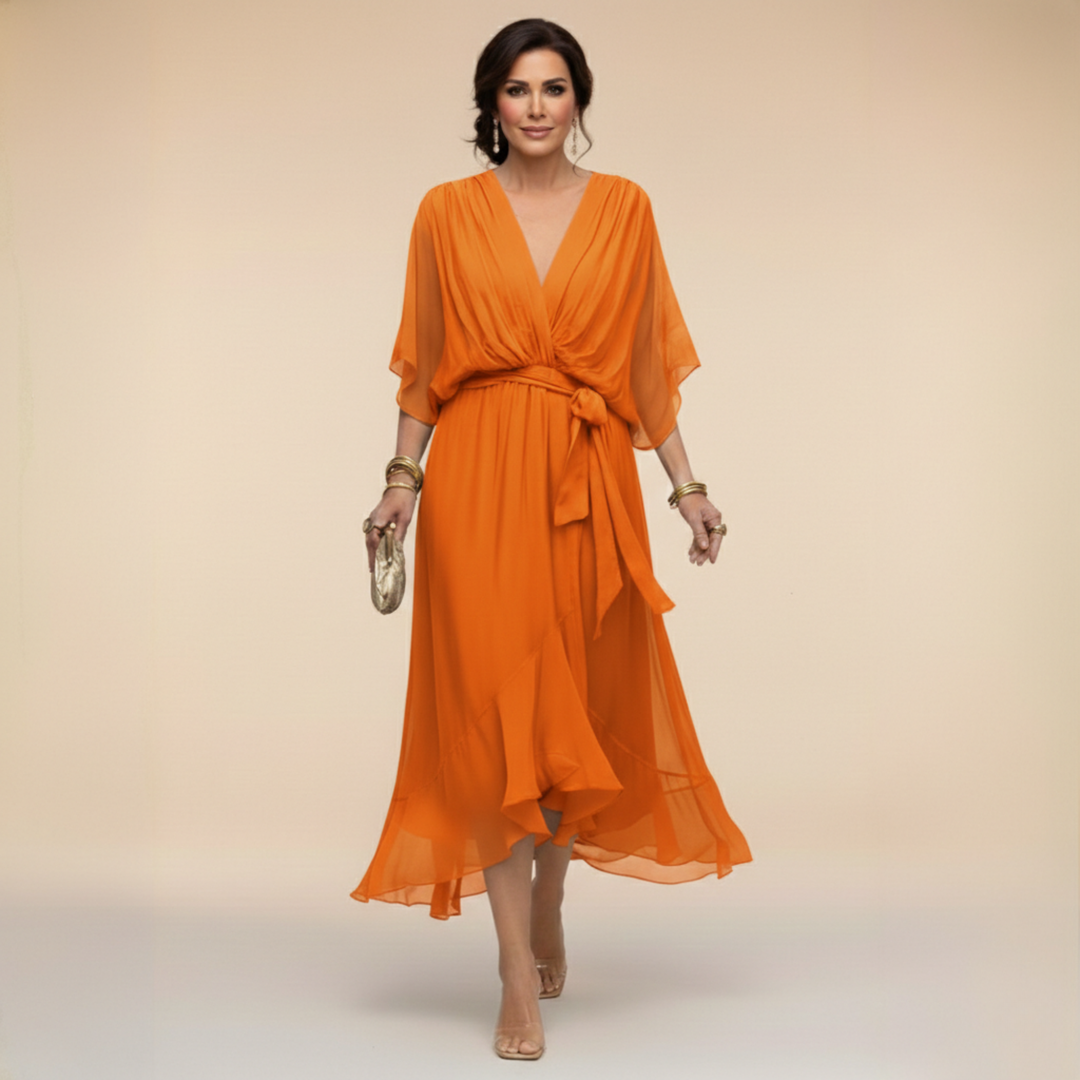 Monica | V-Neck Chiffon Dress