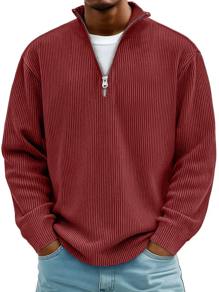 Kieran - Ribbed zip-up sweater