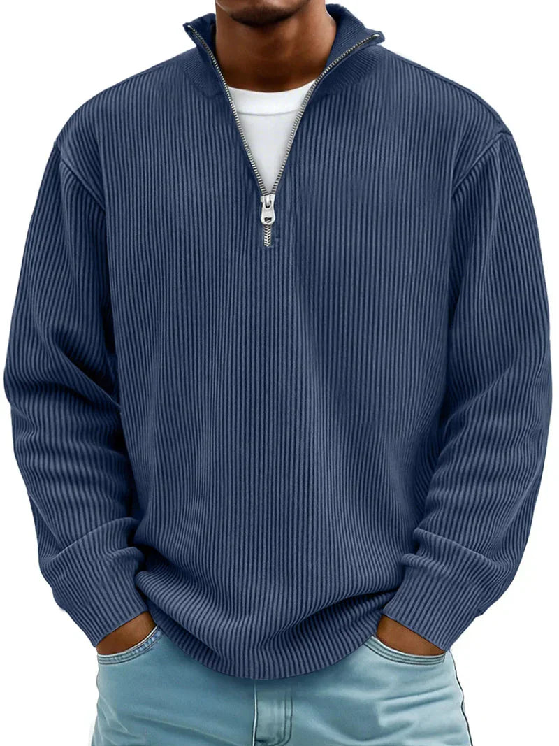 Kieran - Ribbed zip-up sweater