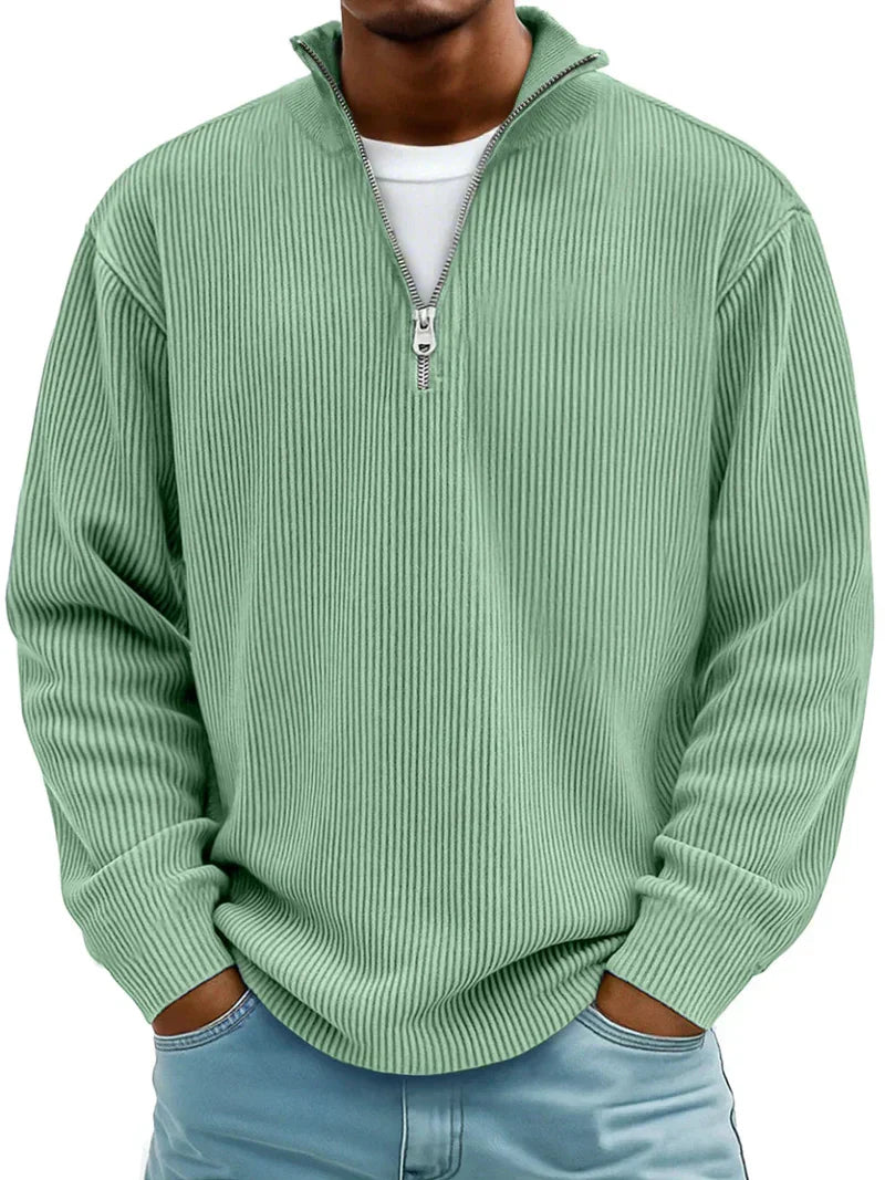 Kieran - Ribbed zip-up sweater