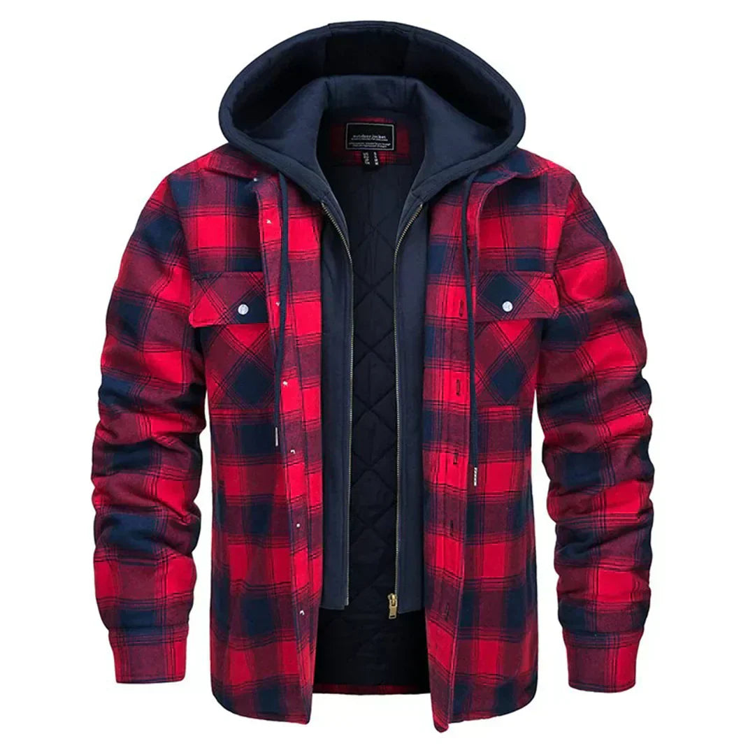 Brandon | Checked Hooded Jacket