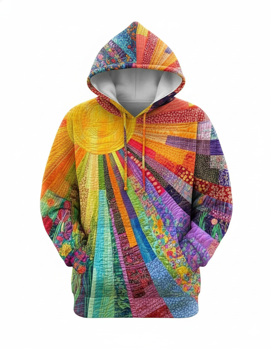 Laura | Bohemian Multicolor Patchwork Hoodie