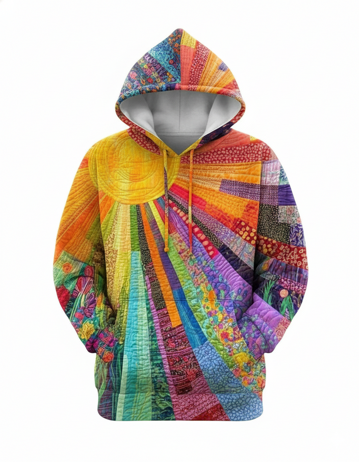 Laura | Bohemian Multicolor Patchwork Hoodie
