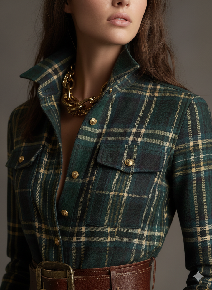 Juliet | Maxi Checked Shirt Dress