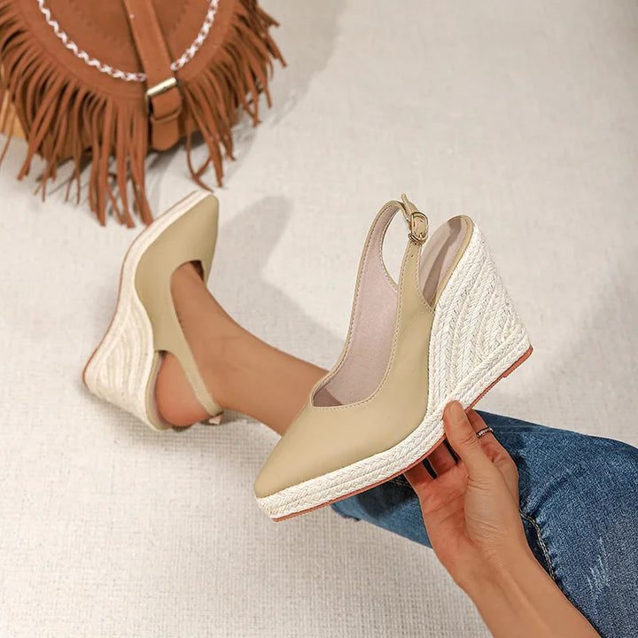 Erin | Pointed Toe Wedge Slingbacks