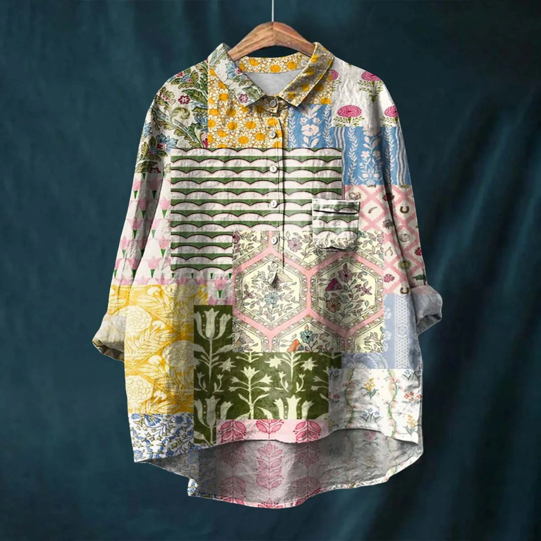 Liesa™ | Vintage Floral Shirt with Buttons