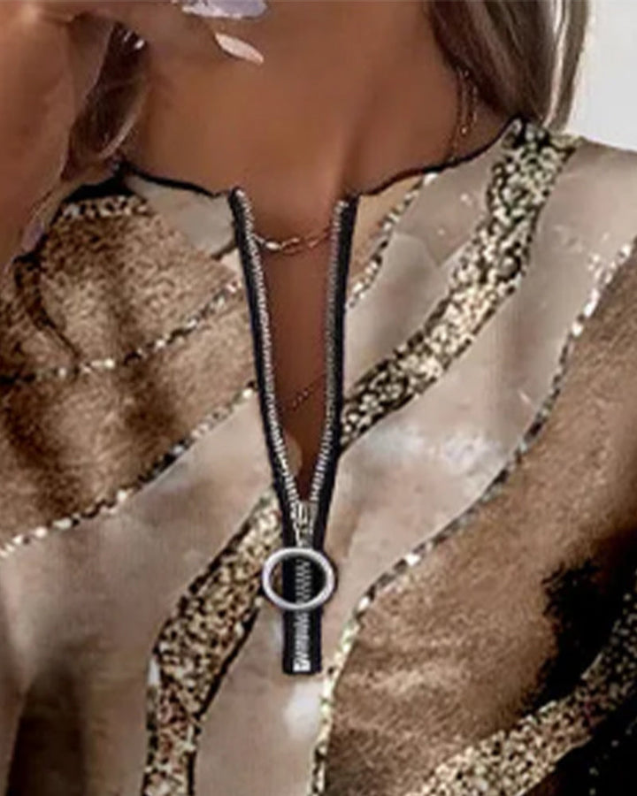 Elise | Half-Zip Sweatshirt With Vintage Print