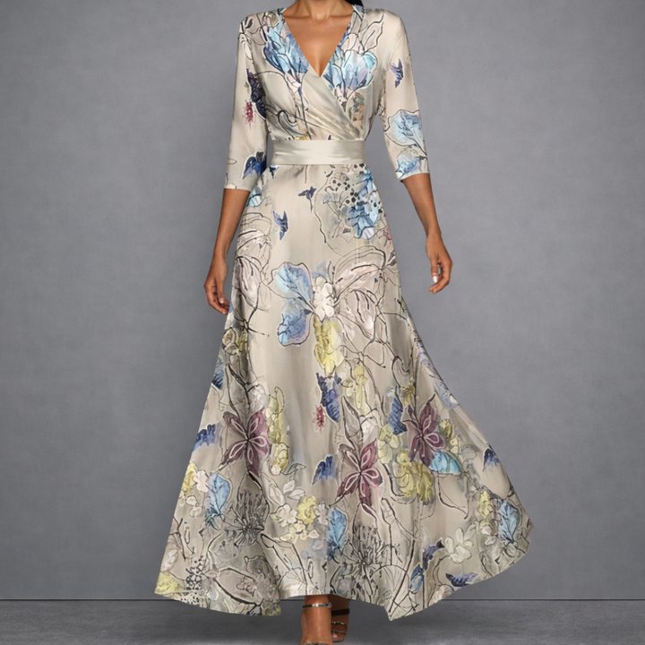 Colleen | Sculpting Floral Maxi Dress for Elegant Confidence