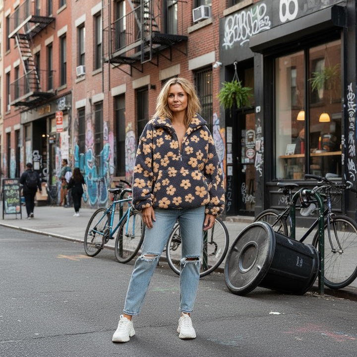 Daisy | Sherpa Floral Sweater
