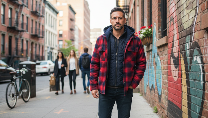 Brandon | Checked Hooded Jacket