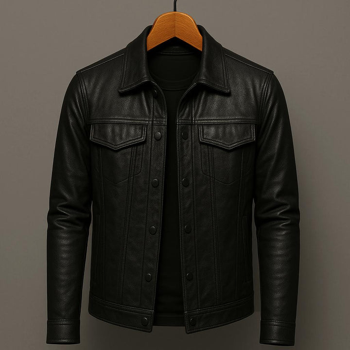 Jordan | Premium Leather Jacket in Motorcycle Style