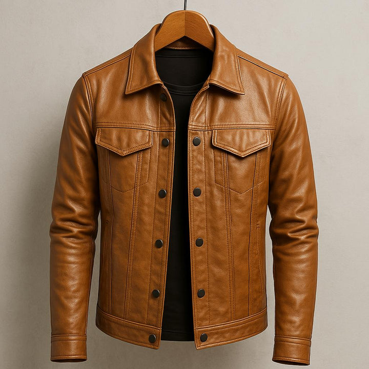 Jordan | Premium Leather Jacket in Motorcycle Style