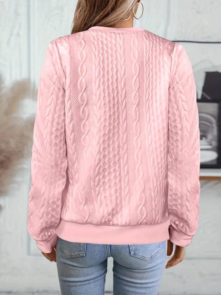 Ava | Textured Zip-Up Bomber Jacket