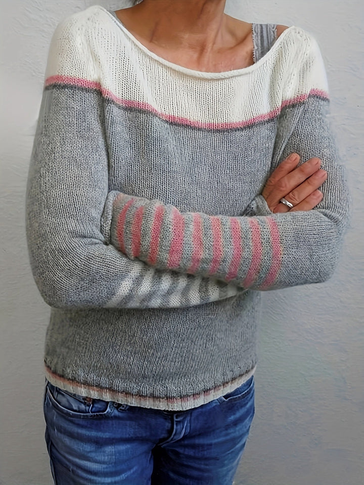 Julie | Striped Wide Neck Sweater