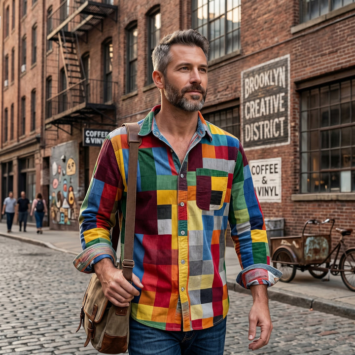 Leo | Premium Patchwork Shirt – Unique Style & Comfortable Fit