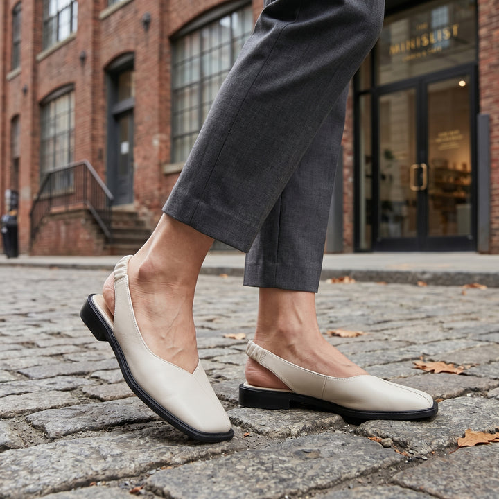 Betty | Square Toe Slingback Sandals with Modern Low Heel