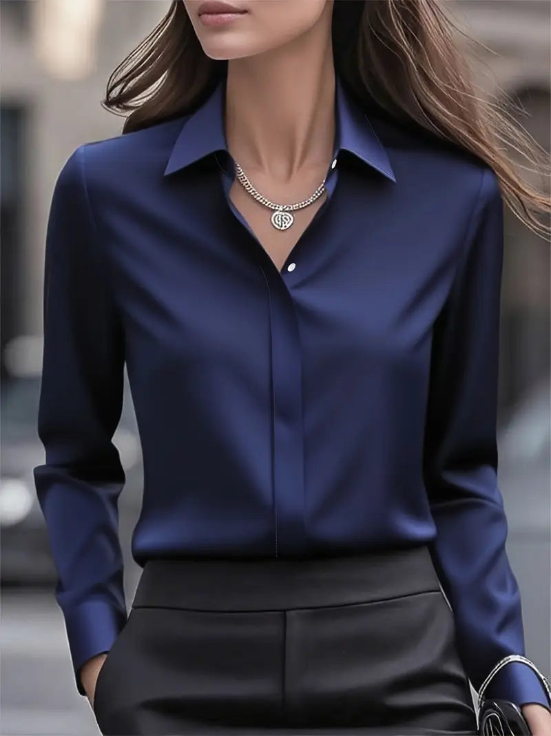 Anjeneth™ | Elegant Long Sleeve Button-Down Shirt