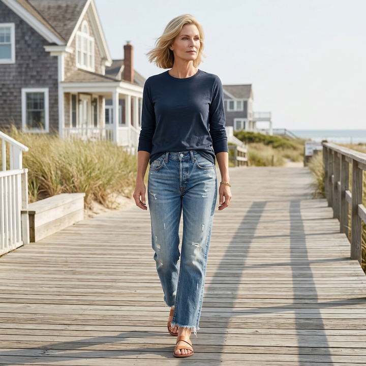 Sierra | Retro Cropped Straight-leg Jeans