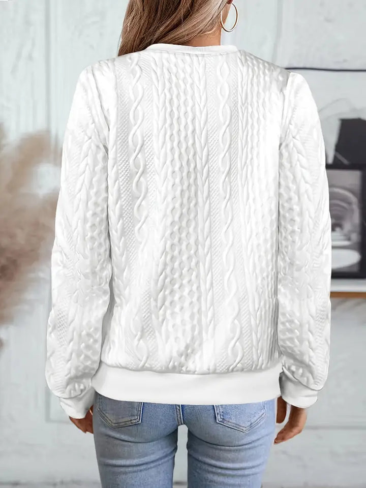 Ava | Textured Zip-Up Bomber Jacket