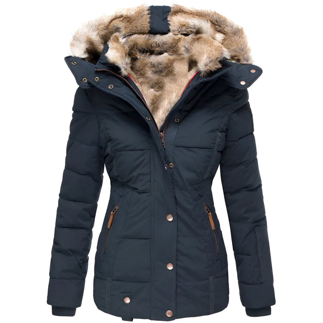 Dianne I Puffer Jacket with Hood and Slim Fit Design