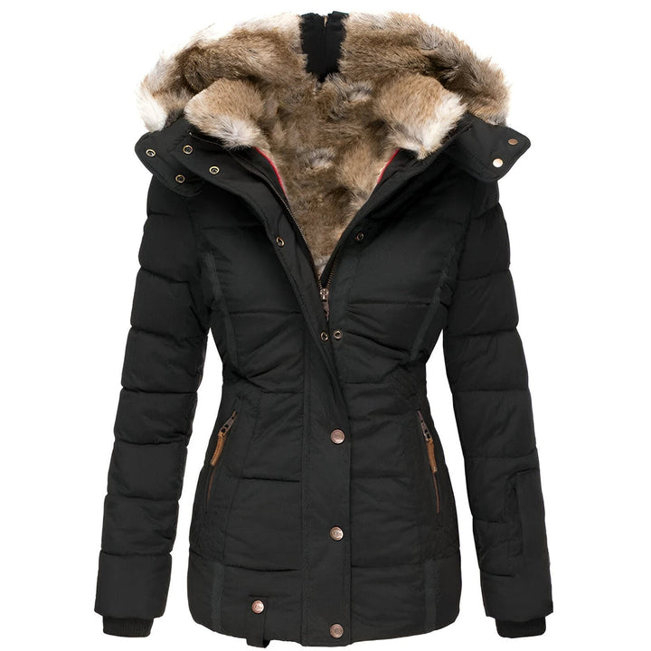 Dianne I Puffer Jacket with Hood and Slim Fit Design