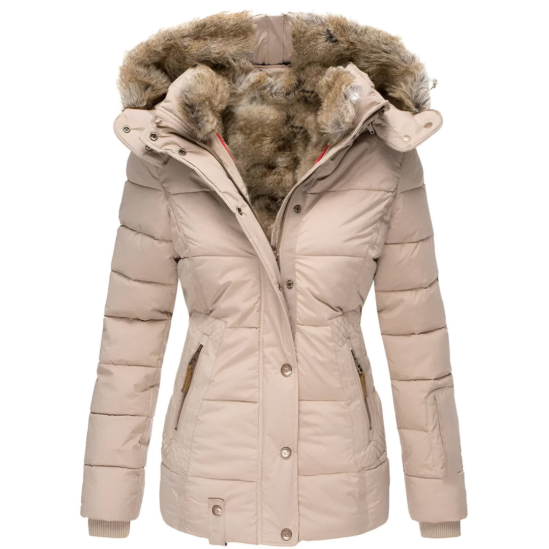 Dianne I Puffer Jacket with Hood and Slim Fit Design