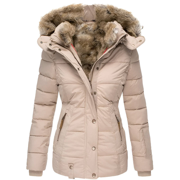 Dianne I Puffer Jacket with Hood and Slim Fit Design
