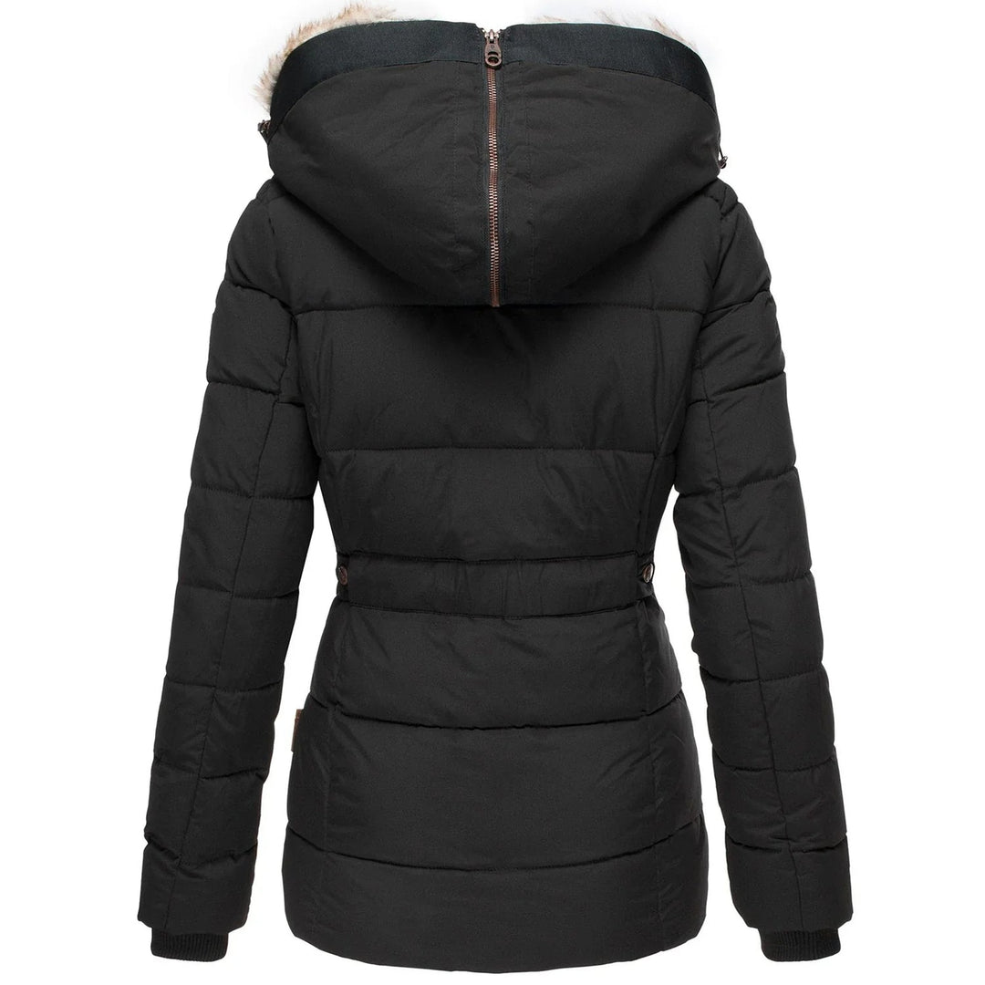 Dianne I Puffer Jacket with Hood and Slim Fit Design