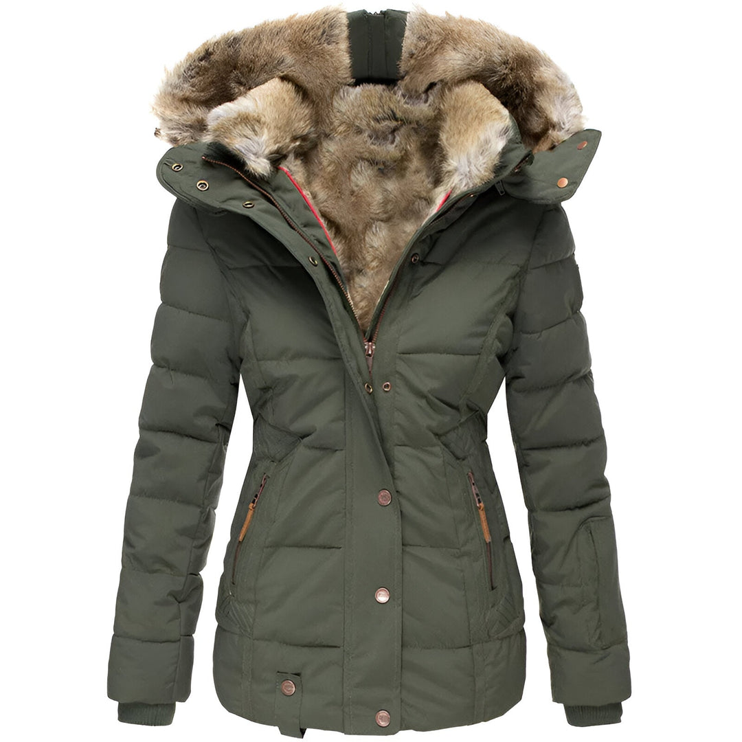 Dianne I Puffer Jacket with Hood and Slim Fit Design